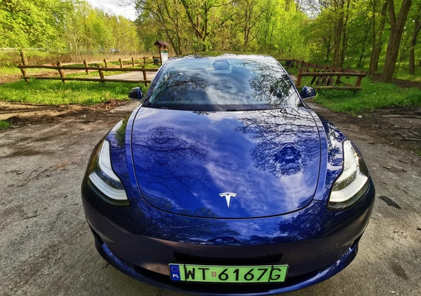 Tesla Model 3 cena 139605 przebieg: 92000, rok produkcji 2019 z Warszawa małe 781